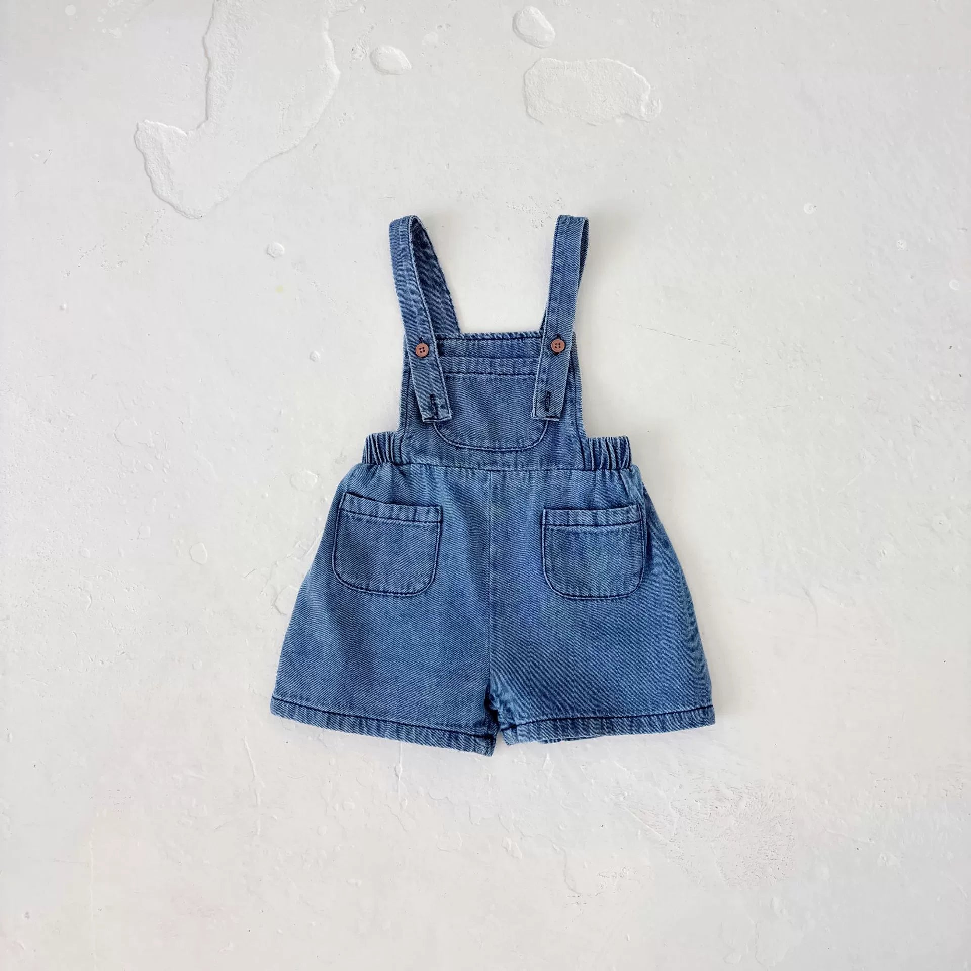 Summer Arrival Baby Girls Sleeveless Simple Plain Overalls Rompers-3