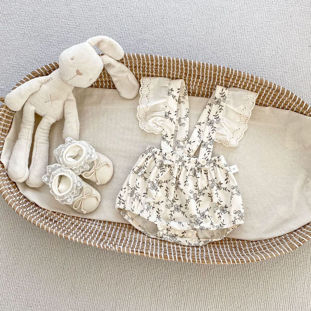 Arrival Autumn Baby Girls Long Sleeves Simple Top and Floral Print Overalls Onesies Clothing Set-2